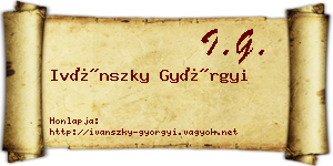 Ivánszky Györgyi névjegykártya